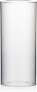 WGVI Hurricane Candle Holder Sleeve, Wide 6", Height 14", Clear Glass Cylinder Candleholder, Chimney Tube, Open Ended Candle Shade, 1 Piece
