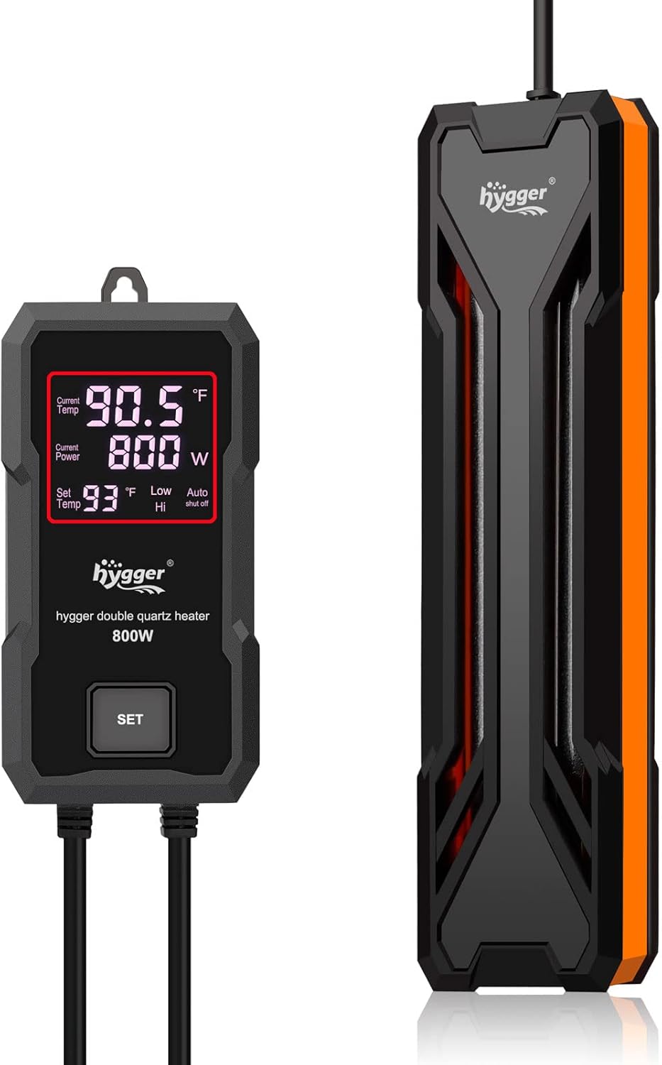 hygger Aquarium Heater 300W/500W/800W/1000W, Submersible Fish Tank Heater with Digital LED Controller and Intelligent Leaving Water Automatically Stop Heating System, for Freshwater and Saltwater