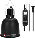 5.5 Inch Day-Night Thermostatic Reptile Heat Light Fixture - Heat Lamp Temperature Controller for Bearded Dragons, Snakes & Lizard – Bulb Not Included (Max 100W)