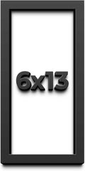 6x13 Shadow Box Frame Black | 1 Inch Deep Solid Wood Shadowbox Display Frame | UV Resistant Acrylic Plexiglass, Acid Free Backing, and Hanging Hardware | Dugan Picture Frame Style
