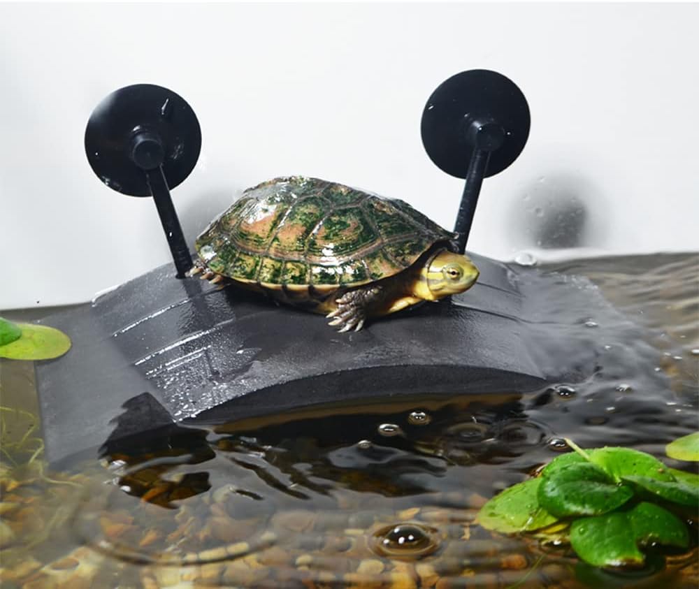 Flushbay Turtle Floating Basking Platform Aquarium Turtle Decorations Artificial Bark Tortoise Climbing Platform with Suction Cups Resting Terrace for Terrapins (Turtle Resting Platform)