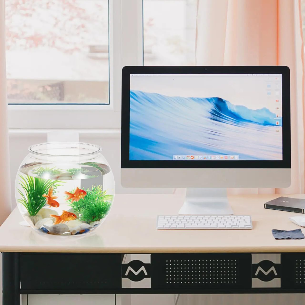 BESPORTBLE Clear Plastic Fish Bowl: Round Clear Vase Pot Transparent Goldfish Bowl Aquarium Bubble Bowl Goldfish Turtle Tank Hydroponic Planter Containers 8.66 X 6.88 Inches