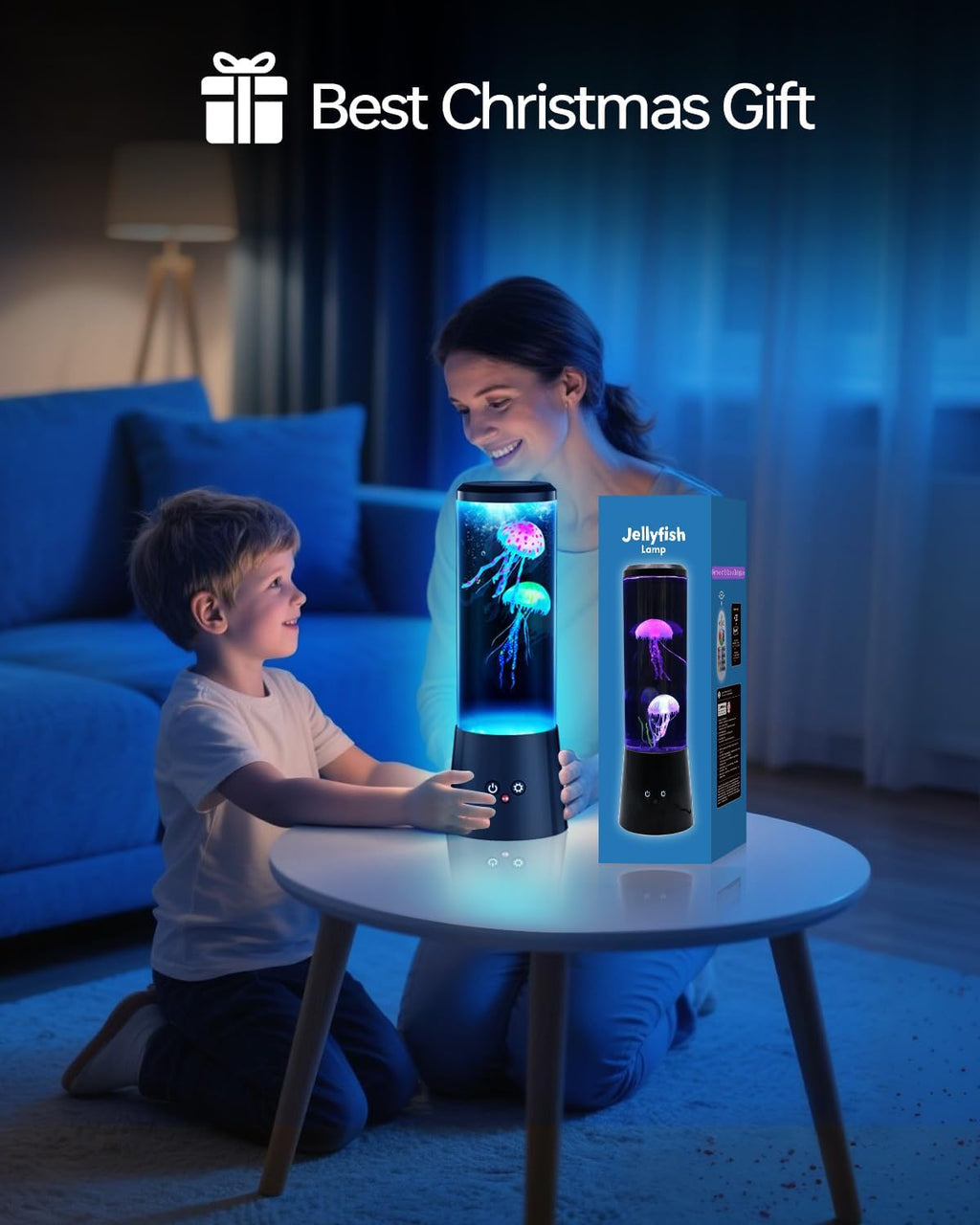 Jellyfish Lamp,LED Fantasy Jellyfish Tank Table Lamp,16 Color Setting Jelly Fish Light,Best Holiday Gift of Adult and Kids,for Home Office Bedroom Decor and Set The Mood