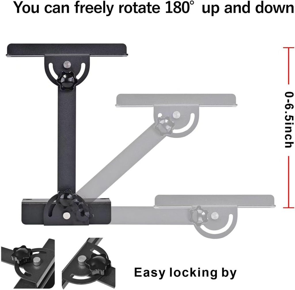 Aquarium Light Riser & Holder - Adjustable Clamp Kit (2pcs), Max 0.83" Glass+Trim, Fits ≤4.9" Wide Lights on Lidless Tanks (Large)