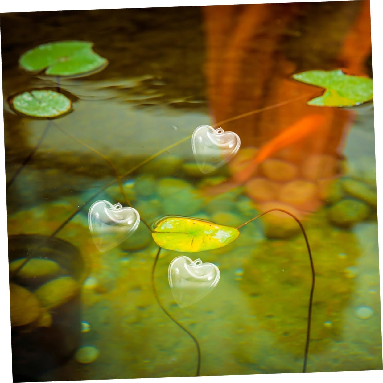 Mipcase 10pcs Floating Fish Tank Decorations Ornaments Heart-Shaped Floating Bubbles for Aquarium Aesthetic Stable Material for Fish Tank Decor
