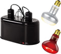 REPTI ZOO Reptile Dual Lamp Fixture Heat Lamp Bulb Combo Pack Includes 100W UVA Daylight Heating Lamp and 100W Infrared Heat Emitter Infrared Basking Spot
