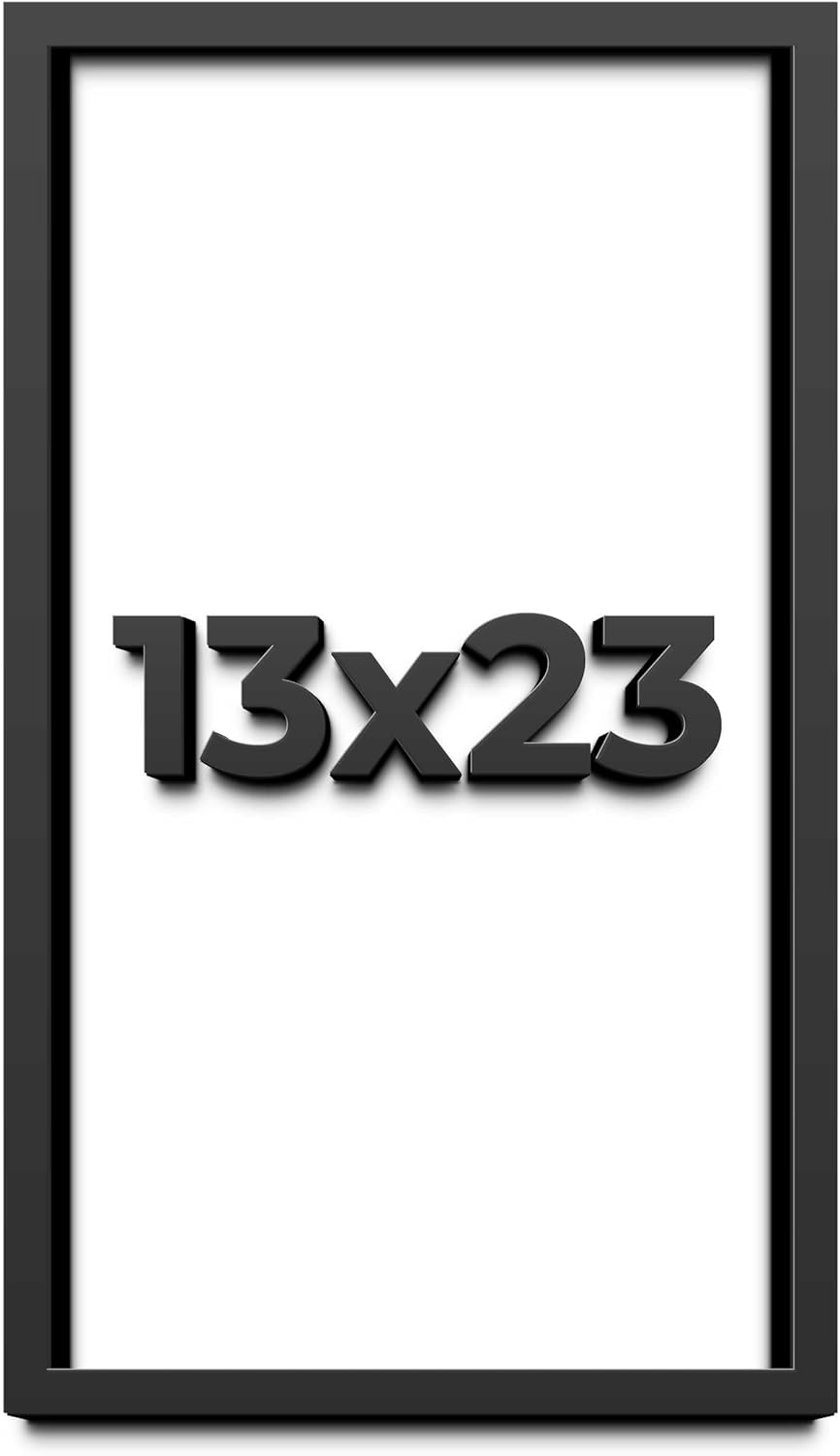 13x23 Shadow Box Frame Black | 1 Inch Deep Solid Wood Shadowbox Display Frame | UV Resistant Acrylic Plexiglass, Acid Free Backing, and Hanging Hardware | Dugan Picture Frame Style