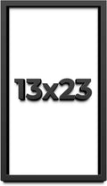 13x23 Shadow Box Frame Black | 1 Inch Deep Solid Wood Shadowbox Display Frame | UV Resistant Acrylic Plexiglass, Acid Free Backing, and Hanging Hardware | Dugan Picture Frame Style