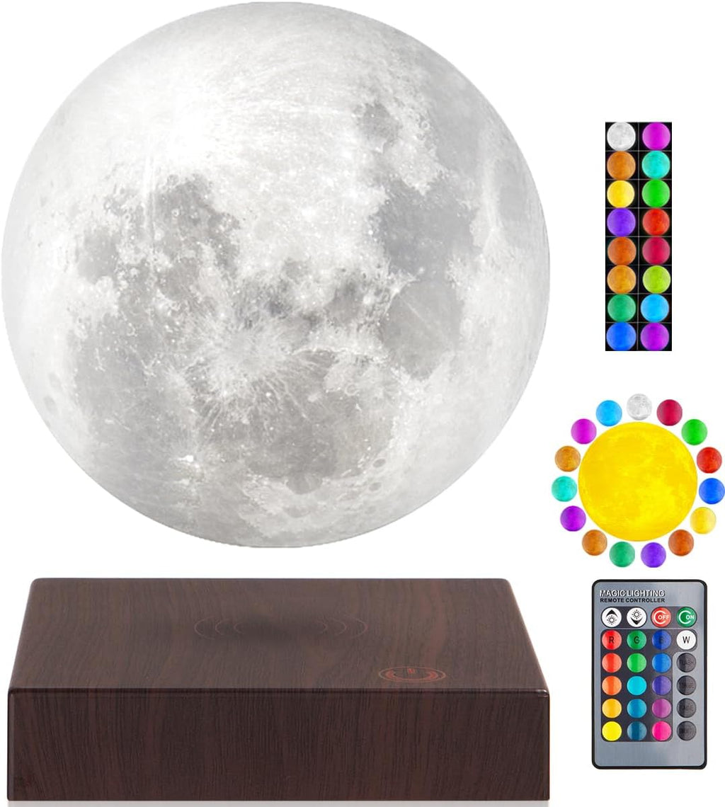 VGAzer Floating Moon Lamp, 16 Colors 20 Models Levitating Moon Lamp Light Spinning Freely,Magnetic Levitation Lamp with Remote,for Kids Gift,Office Room Decor