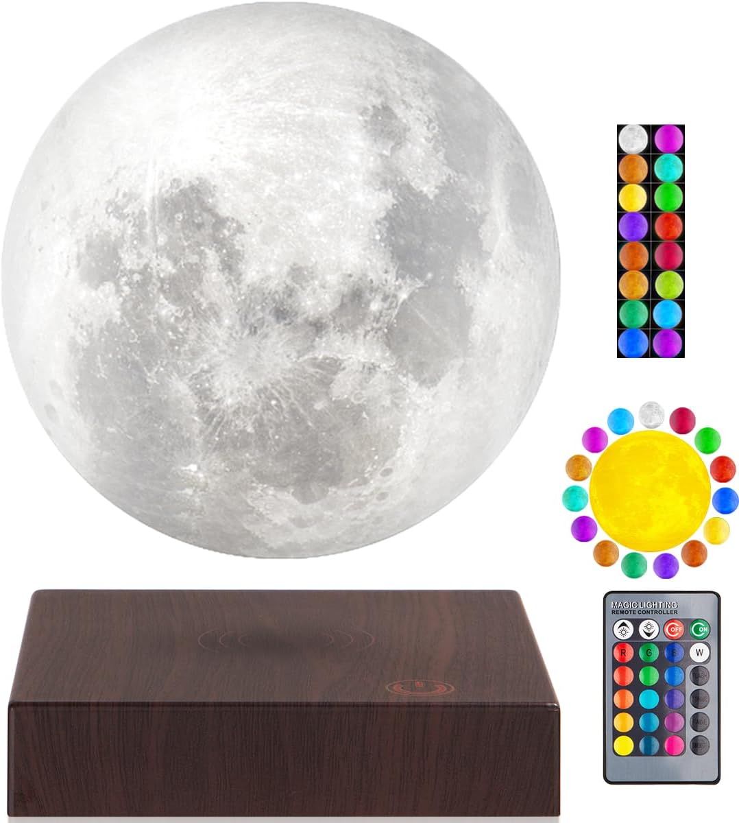 VGAzer Floating Moon Lamp, 16 Colors 20 Models Levitating Moon Lamp Light Spinning Freely,Magnetic Levitation Lamp with Remote,for Kids Gift,Office Room Decor