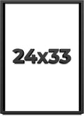 24x33 Shadow Box Frame Black | 1 Inch Deep Solid Wood Shadowbox Display Frame | UV Resistant Acrylic Plexiglass, Acid Free Backing, and Hanging Hardware | Dugan Picture Frame Style