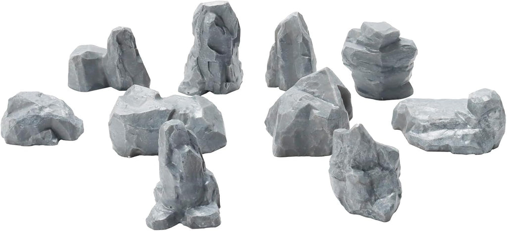 Warmtree 10 Pcs Diorama Rocks Fake Rock Miniature Stone Rock Statue for Diorama Supplies Micro Train Landscape Railway Sand Table Miniature Models Fairy Garden Accessories (Grey)