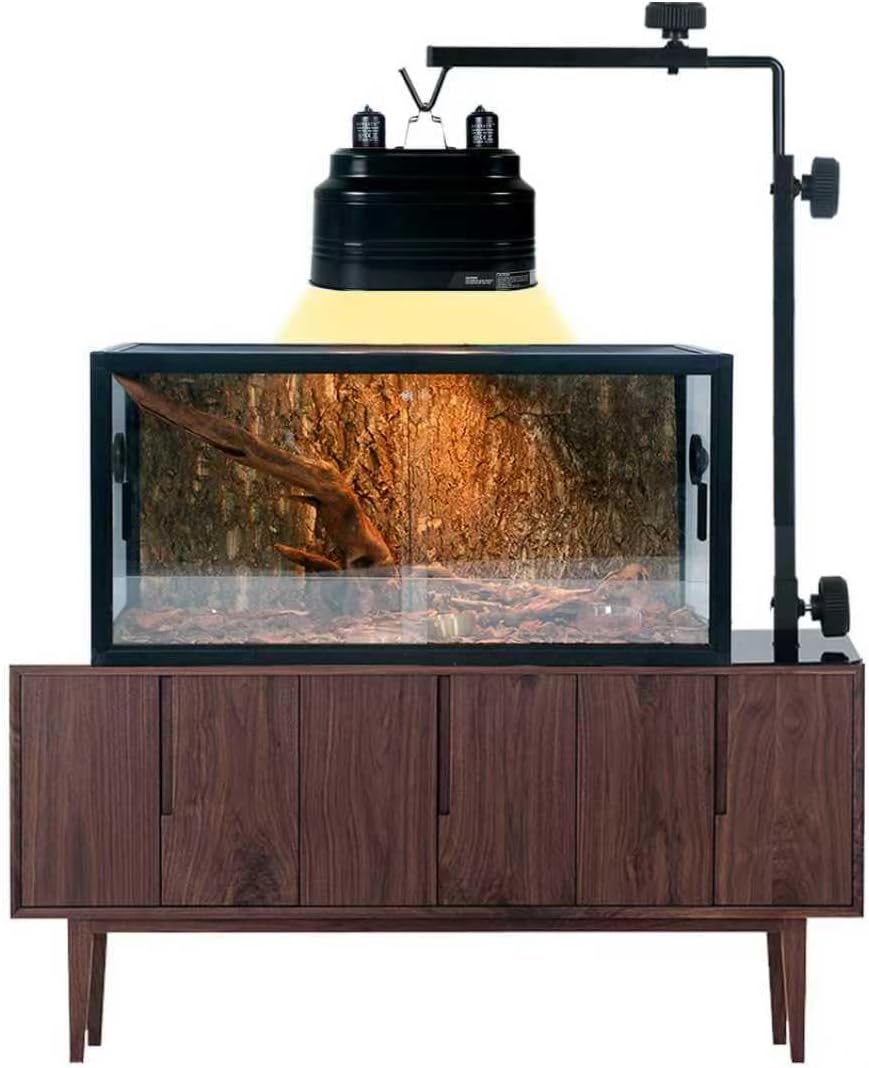 Adjustable Metal Reptile Lamp Stand – Versatile Floor Light Holder for Terrarium Heat Lamps & Dome Shades, Perfect for Glass Reptile Enclosures & Heating Bulbs.