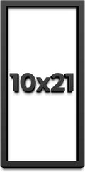 10x21 Shadow Box Frame Black | 1 Inch Deep Solid Wood Shadowbox Display Frame | UV Resistant Acrylic Plexiglass, Acid Free Backing, and Hanging Hardware | Dugan Picture Frame Style