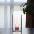 WGVI Hurricane Candle Holder Sleeve, Wide 6", Height 10", Clear Glass Cylinder Candleholder, Chimney Tube, Open Ended Candle Shade, 6 Pieces Bulk