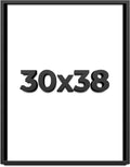 30x38 Shadow Box Frame Black | 1 Inch Deep Solid Wood Shadowbox Display Frame | UV Resistant Acrylic Plexiglass, Acid Free Backing, and Hanging Hardware | Dugan Picture Frame Style