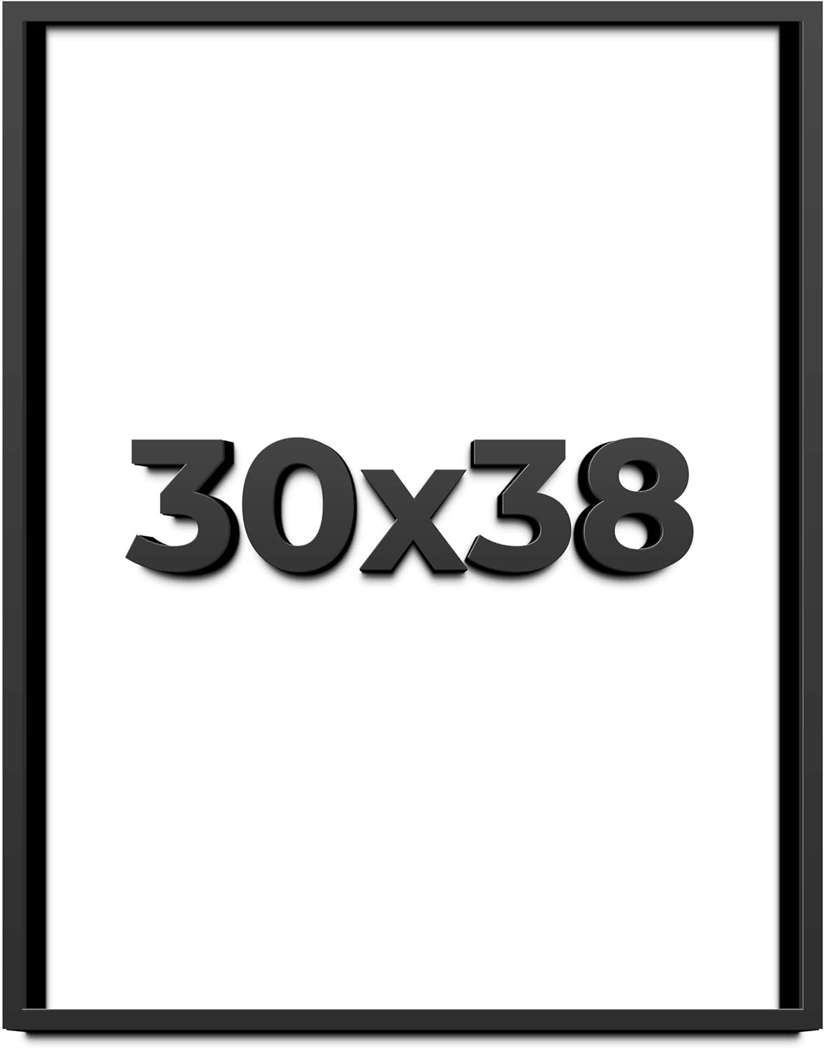 30x38 Shadow Box Frame Black | 1 Inch Deep Solid Wood Shadowbox Display Frame | UV Resistant Acrylic Plexiglass, Acid Free Backing, and Hanging Hardware | Dugan Picture Frame Style