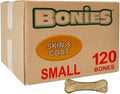 Bonies Natural Skin & Coat Formula Small-Sized Single Bone - Promote Silky Coat & Healthy Skin, Healthy Teeth & Fresh Breath, Low Calories - Chicken Flavor, Small Dogs, 120 Bones