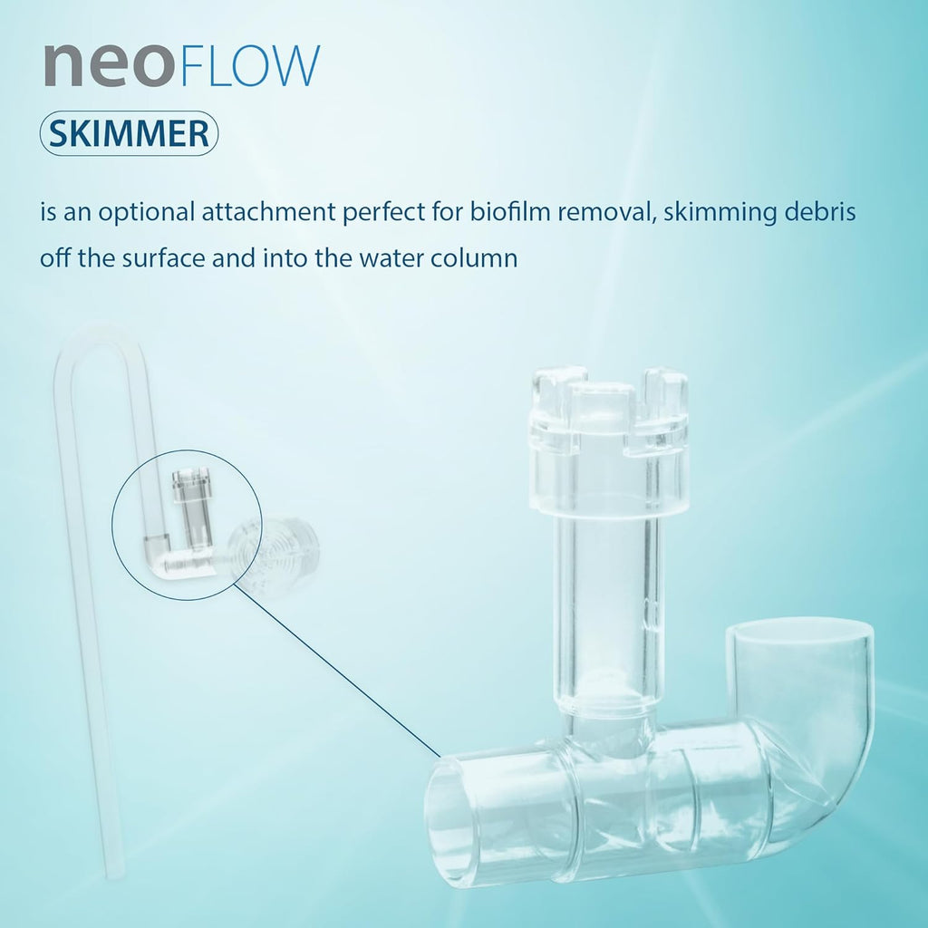 Neo Skimmer - Freshwater Planted Aquarium Surface Skimmer for/fits Neo Flow Lily Pipes, Rimless Tank Skimmer for Aquarium, Planted Tank Skimmer - Medium, 13mm ID for/fits 1/2"(12/16mm) Tubing
