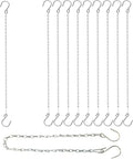 Adjustable Hanging Chain with Hooks, 25 Inch, Silver