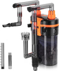 hygger External Hang-On-Back Canister Aquarium Filter,Quiet Fish Tank Filter with 3-Stage Filtration,Anti-Dry Burn Motor,Adjustable Flow,Oil Skimmer,Duckbill Nozzle,Shower Spray Bar (5W,≤10 gal)