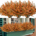 8 Bundles Artificial Grasses Outdoor Fake Grasses for Decoration UV Resistant No Fade Faux Plastic Plants Garden Porch Window Box Décor