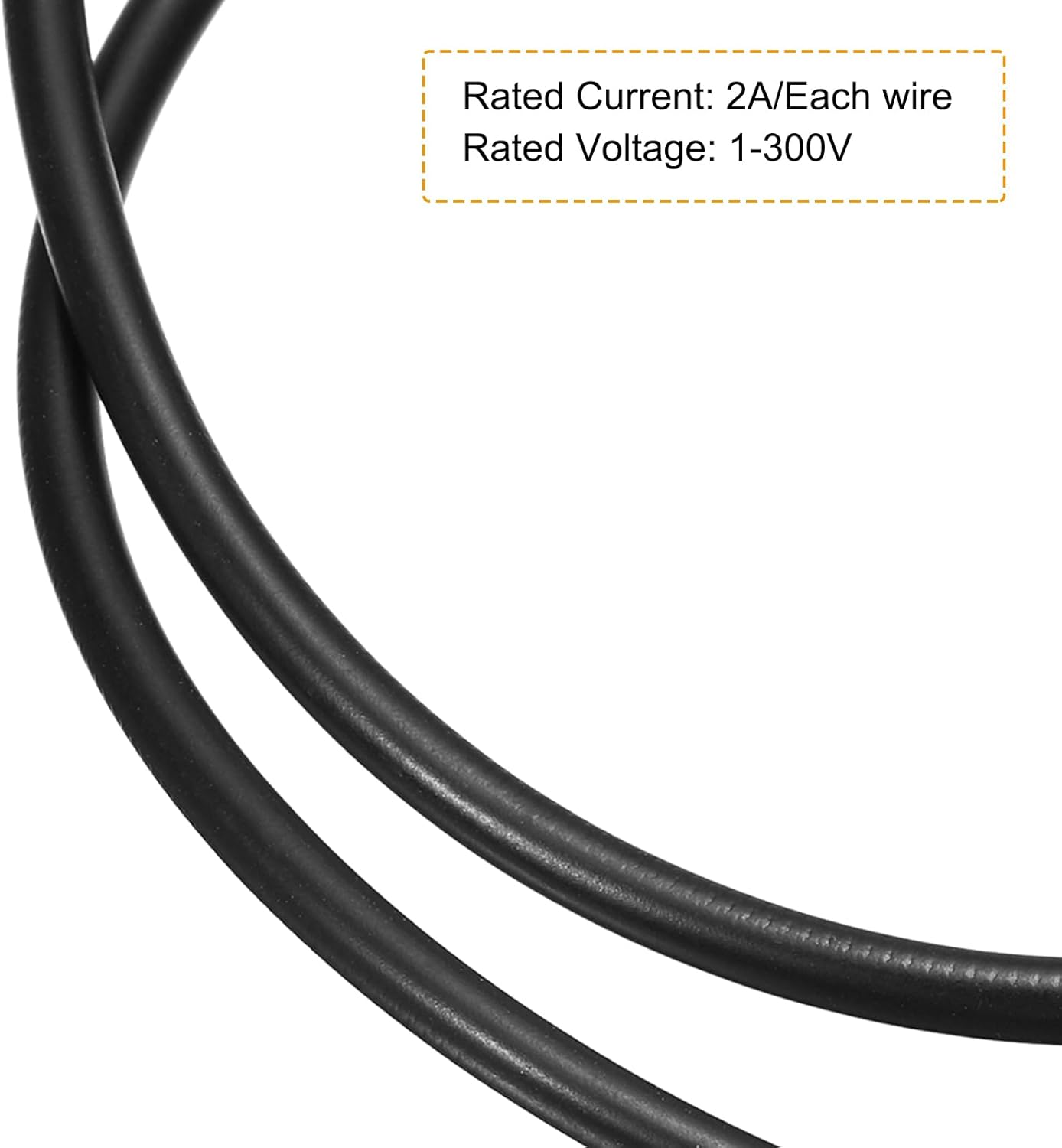 PATIKIL 6.56Ft 4 Pin Extension Cable Wire, 2Pcs 22 AWG Waterproof IP67 Connector with Male and Female at Both Ends for LED Strips, Black