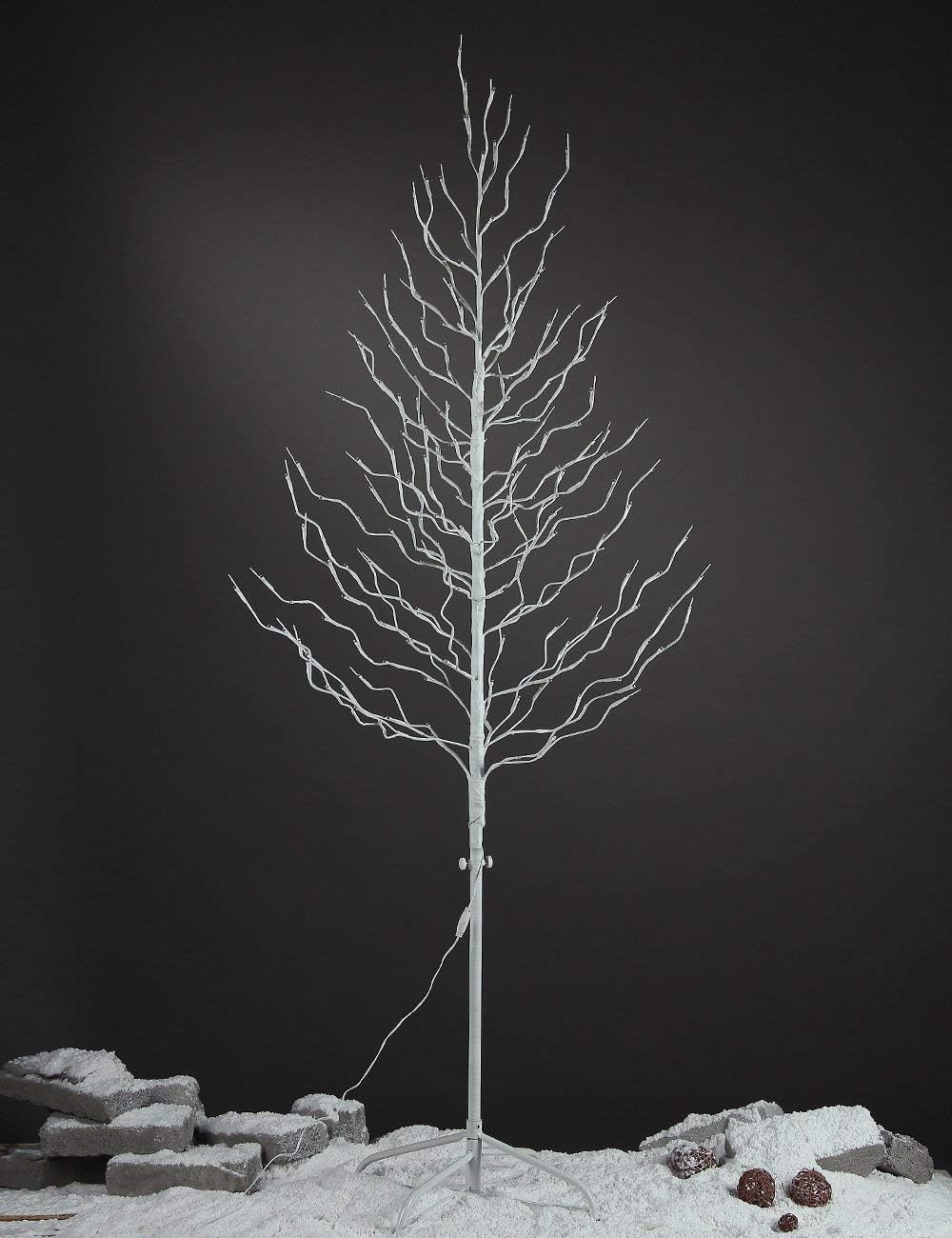 Lightshare Twisted 6FT Warm White Star Light Christmas Tree, White