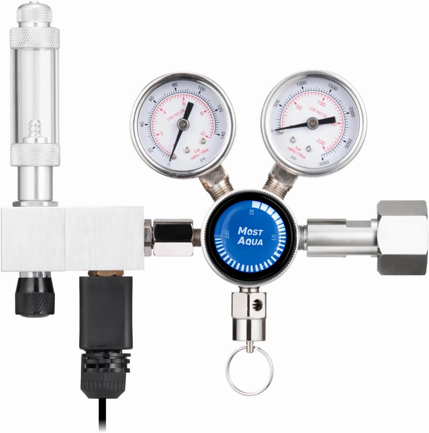 Dual Stage Co2 Regulator for Aquarium, Pro-Master Series, Co2 System Kit for Aquarium Plants, Integrated Bubble Counter and Adjustable Output Pressure