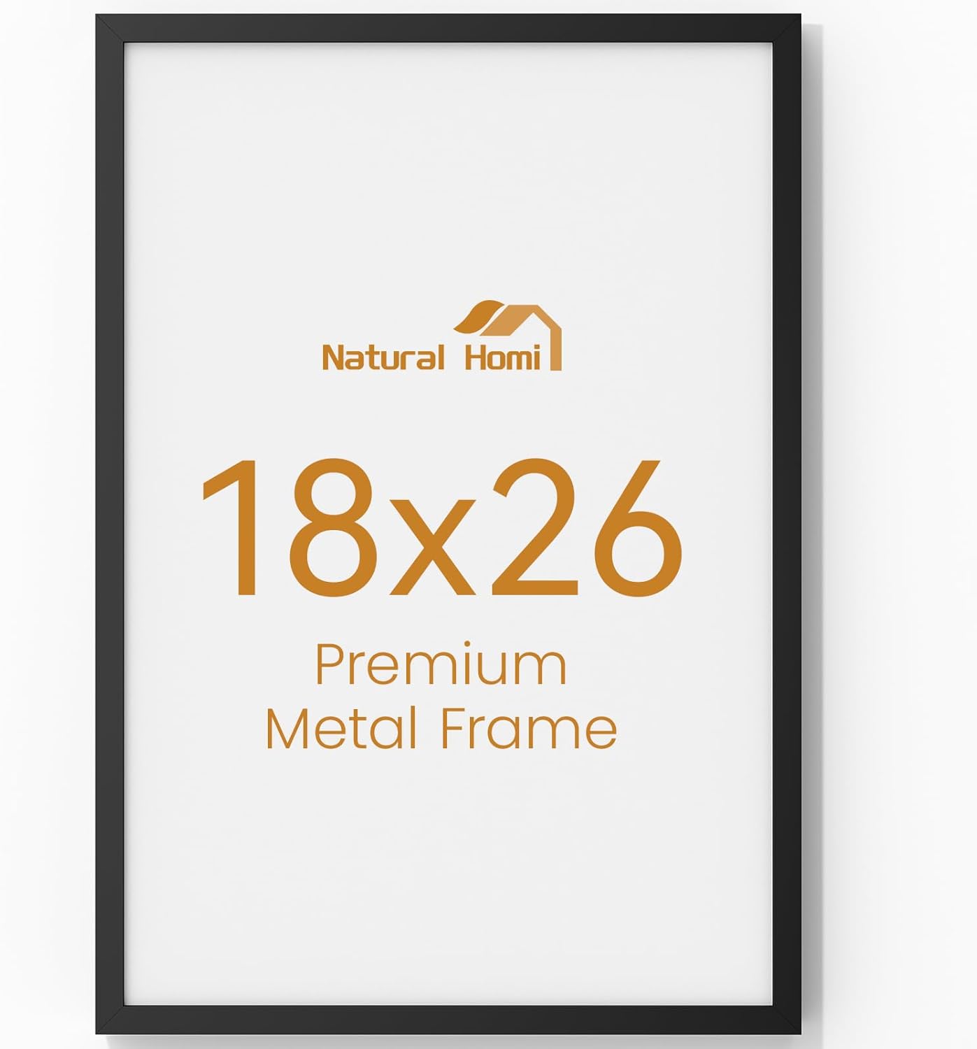 18x26 Aluminum Metal Picture Frame,Tempered Glass Black Large 18 x 26 Poster Frame for Puzzles Photos or Artwork to Wall Mount Horizontal or Vertical for Decor House,Office,Hotel