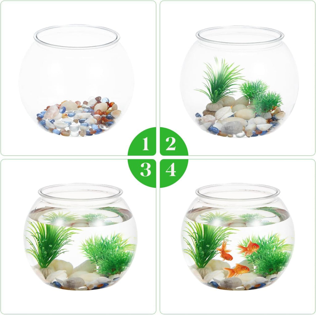 BESPORTBLE Clear Plastic Fish Bowl: Round Clear Vase Pot Transparent Goldfish Bowl Aquarium Bubble Bowl Goldfish Turtle Tank Hydroponic Planter Containers 8.66 X 6.88 Inches