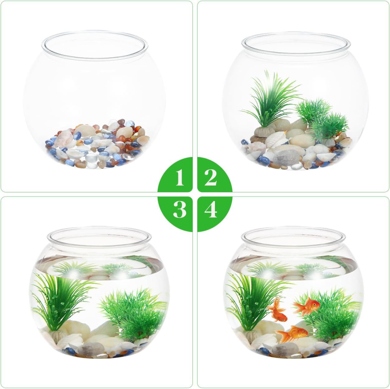 BESPORTBLE Clear Plastic Fish Bowl: Round Clear Vase Pot Transparent Goldfish Bowl Aquarium Bubble Bowl Goldfish Turtle Tank Hydroponic Planter Containers 8.66 X 6.88 Inches