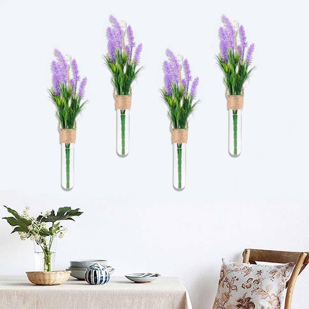 ARTORA Plant Propagation Hanging Glass Planter Terrarium Wall Mounted Decorative Flower Vase Hydroponic Plant Cultivation Test Tube for Home Office Decor (4PCS)