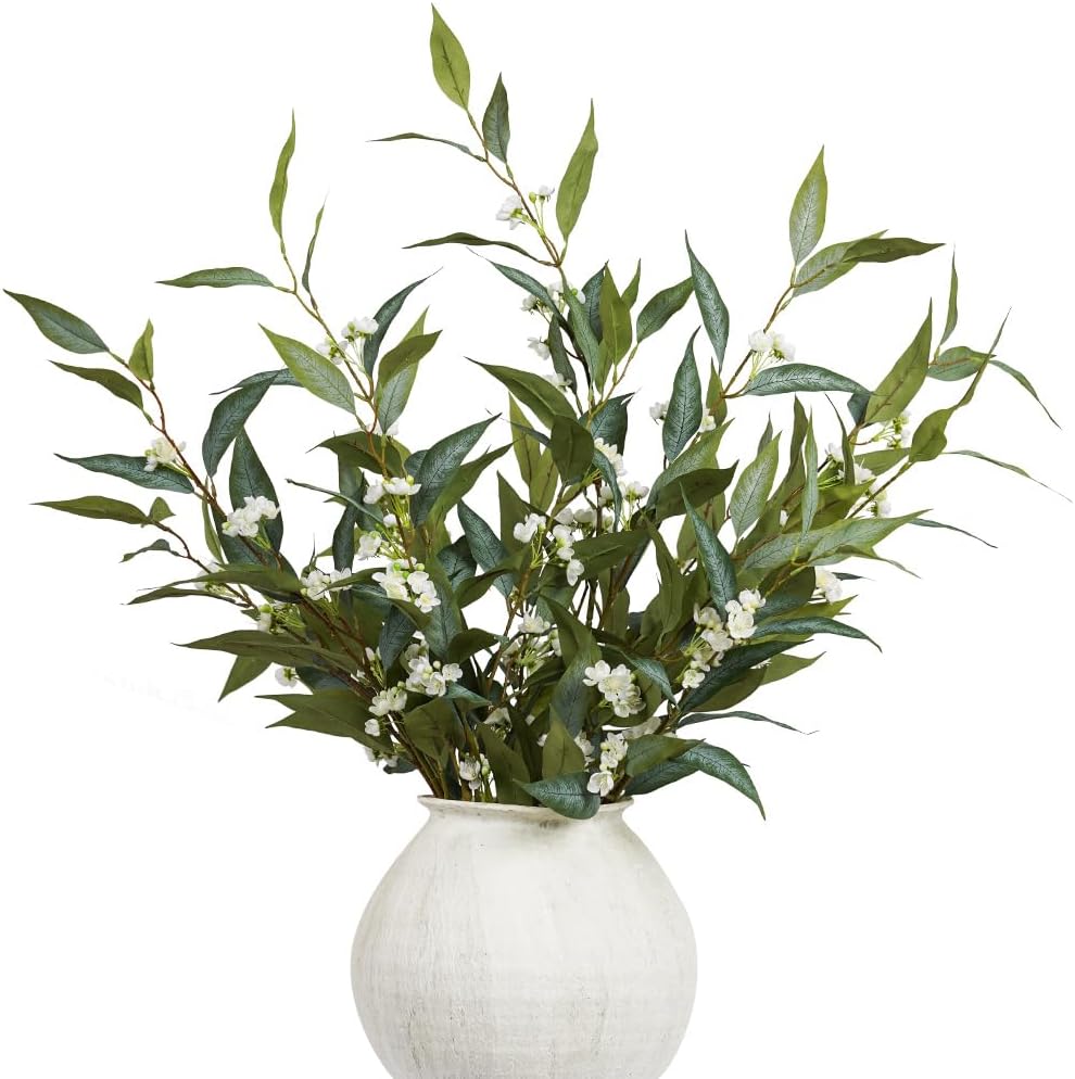 Artificial Plants,3Pcs 39inch Green Faux Stems for Vase,Faux Branches Greenery Stems Artificial Plants & Flowers for Home Decor