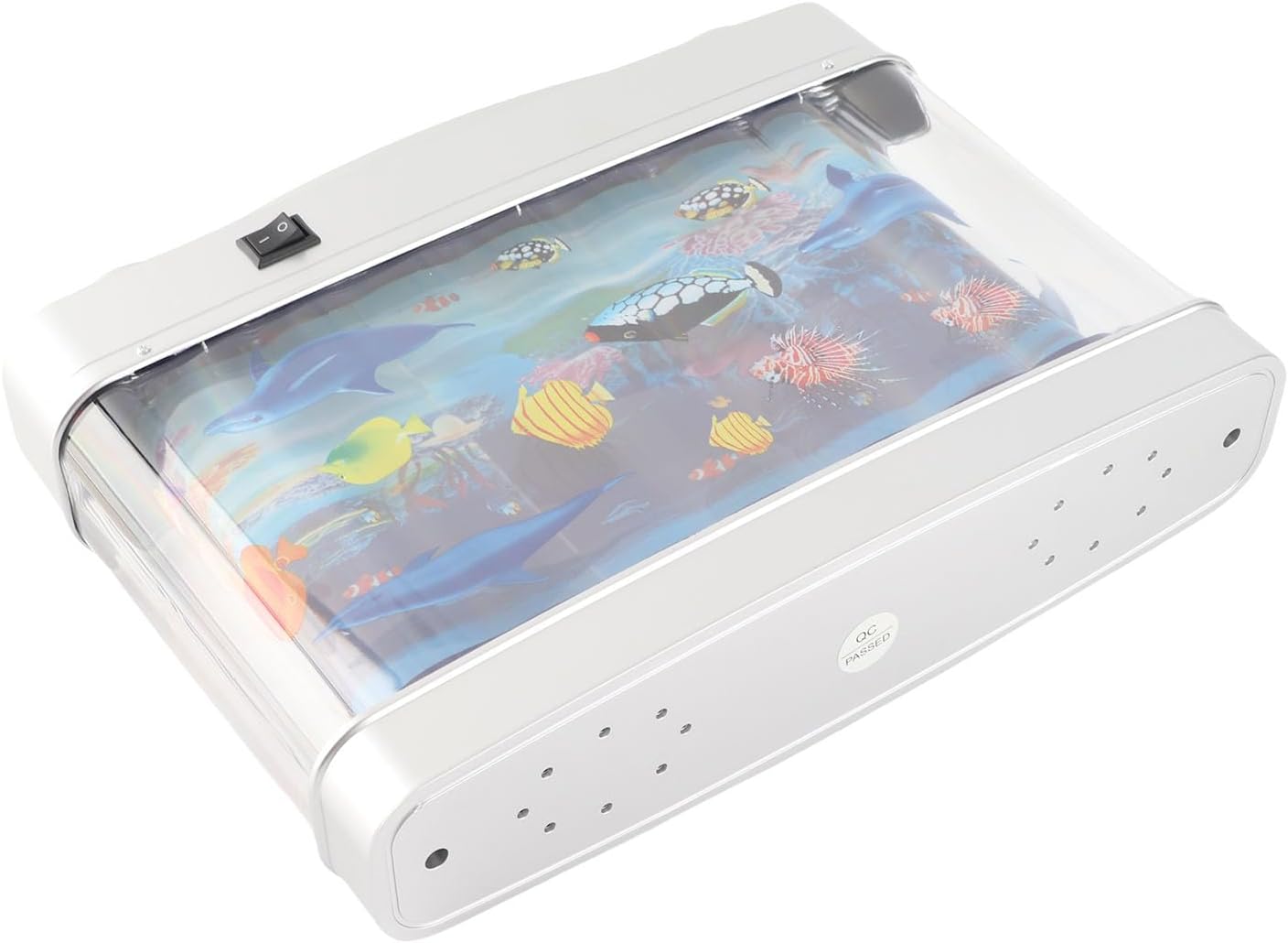 Lifelike Artificial Aquarium with Moving Fish, Mini Fish Tank LED Night Light for Sensory Therapy, Kids Toy for Bedroom or Office Desk
