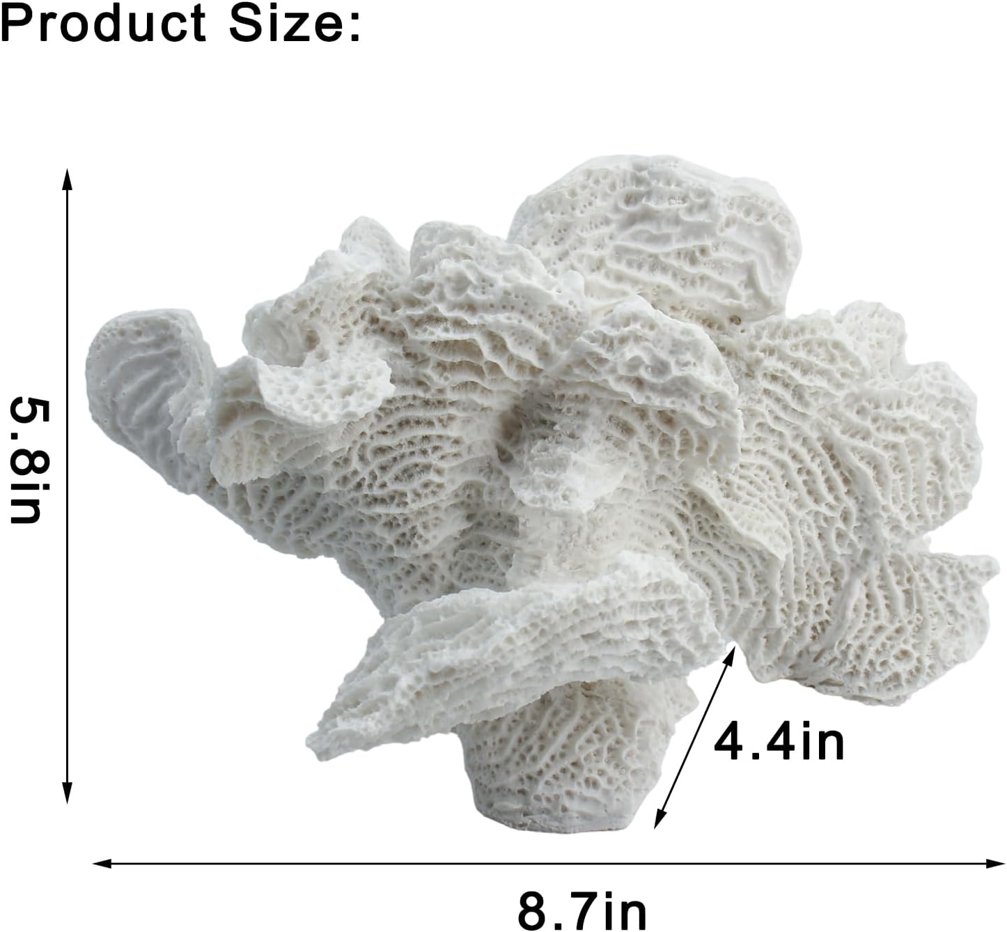 Artificial Sea Coral Statue, Coral Sculpture Home Decor Resin Nautical Decor, Coastal Decorations for Home Beach Themed Decor for Party Wedding Room Kitchen Table Shelf (White)