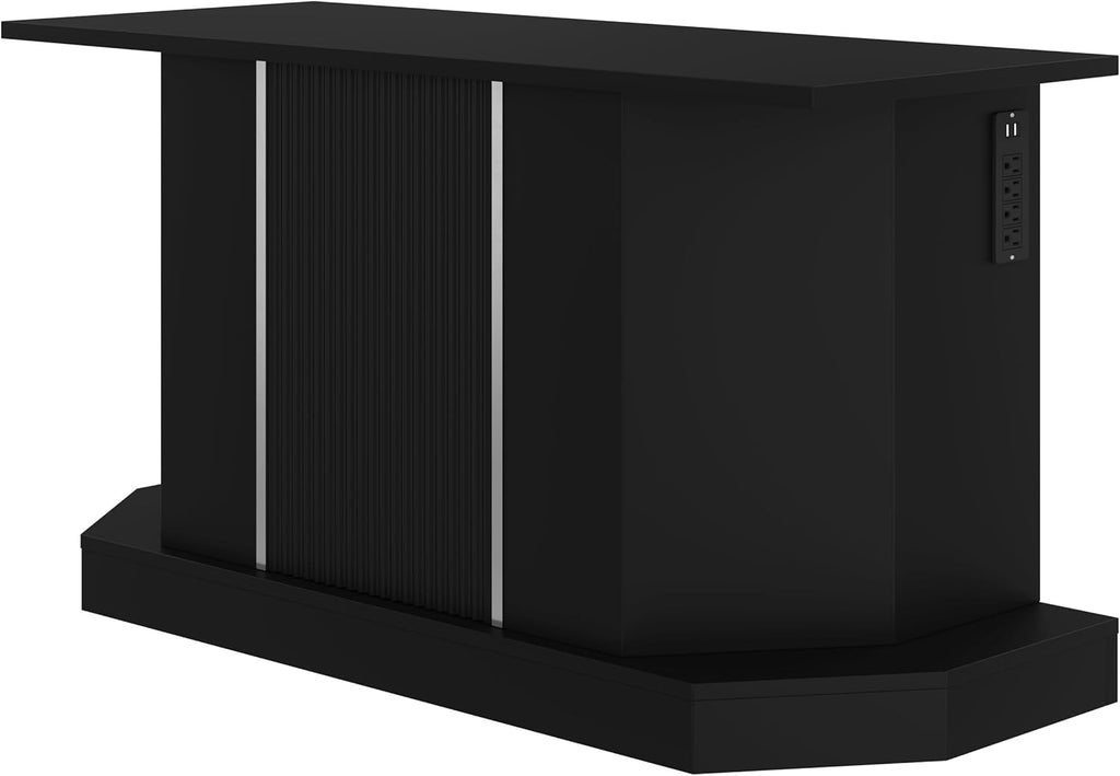 IAD Modern 55-75 Gallon Fish Tank Stand with Power Outlet (4 AC 2 USB Ports), Heavy Duty Aquarium Stand with Cabinet Storage for Fish Tank, Turtle Tank, Reptile Terrarium, 880LBS Capacity, Black