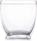 Enova Floral Clear Rectangle Glass Vases, 7x7x2.5 Inch Block Glass Vase for Flowers, Square Glass Vase for Wedding Centerpieces, Home Décor (1 Piece)
