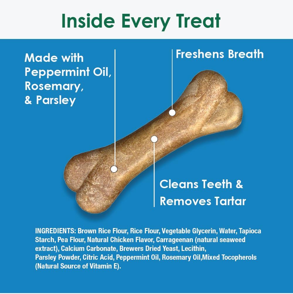 Bonies Natural Breath and Dental Formula Large-Sized Single Bone - All-Natural Ingredients, Fresh Breath, Cleans Teeth, Low Calories, Chicken Flavor, [Large Dogs], 5 Bones