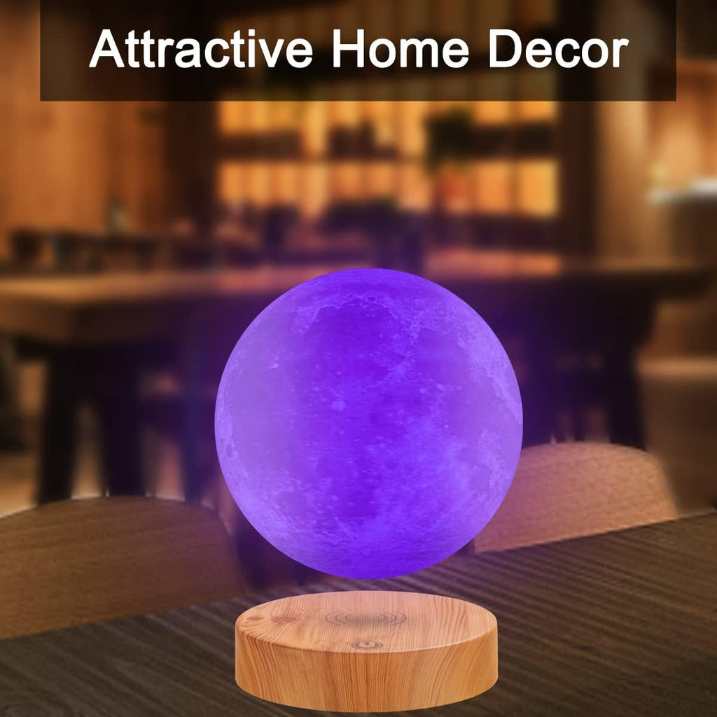 VGAzer Levitating Moon Lamp,Floating Moon lamp,Floating and Spinning in Air Freely with 3D Printing Moon Lamp Has 16 Colors 20 Modes for Unique Christmas Gifts,Room Decor,Office Toys