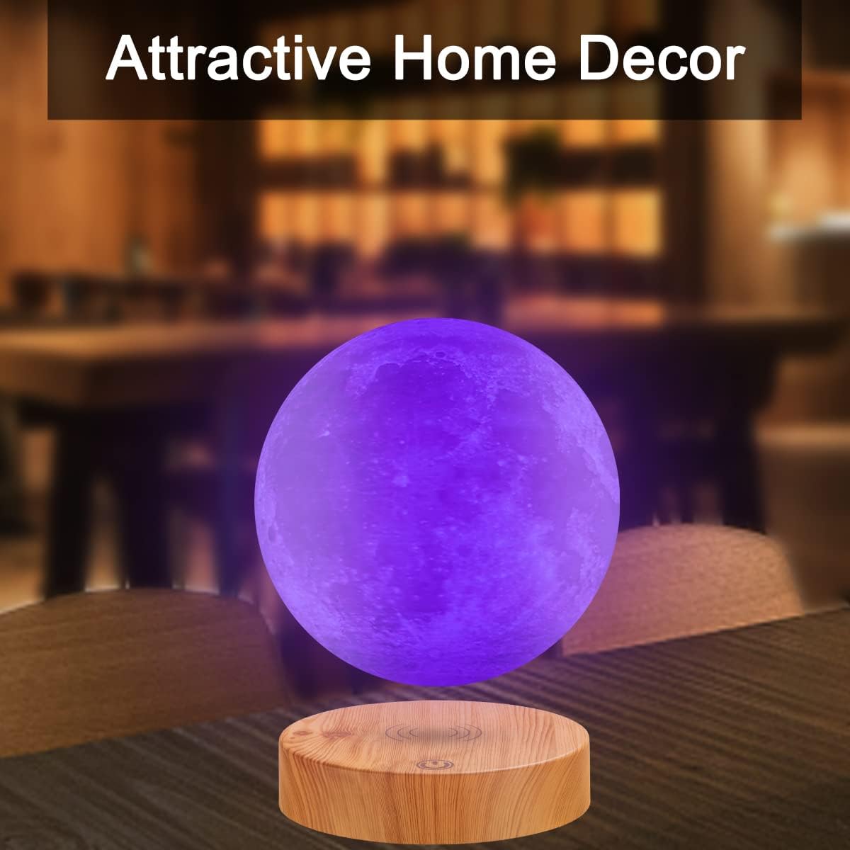 VGAzer Levitating Moon Lamp,Floating Moon lamp,Floating and Spinning in Air Freely with 3D Printing Moon Lamp Has 16 Colors 20 Modes for Unique Christmas Gifts,Room Decor,Office Toys