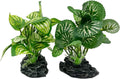 Smoothedo-Pets Aquarium Plants Betta Fish Tank Decorations 4inch/2pcs Soft Silk Artificial Plant Goldfish Waterscape Fish Hides Snake Tank/Reptiles Plants(A-2pcs Set/Green)