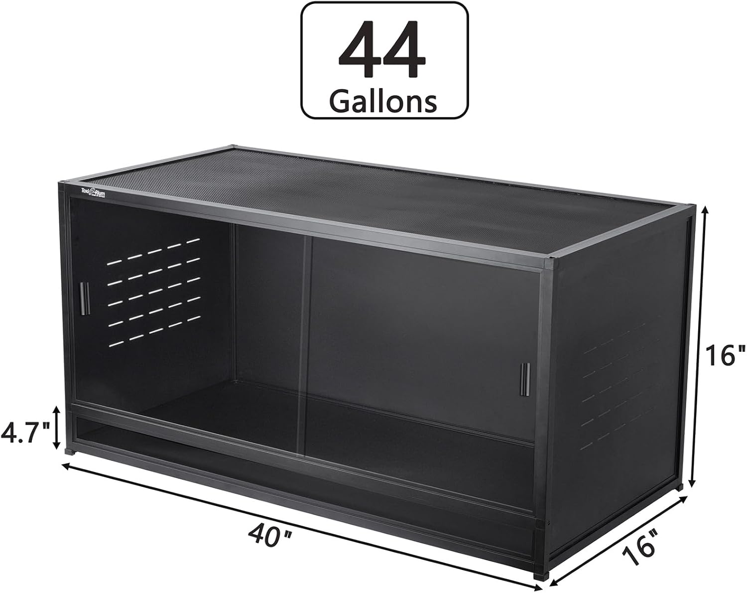 Stackable Space efficient PVC Reptile Enclosures 44 Gallon ToxiRium Large Reptile 40''x16''x16 Tank for Bearded Dragon Lizard Snake,Wide Breeding Vivarium with Sliding Doors Lock-2pcs with spacers