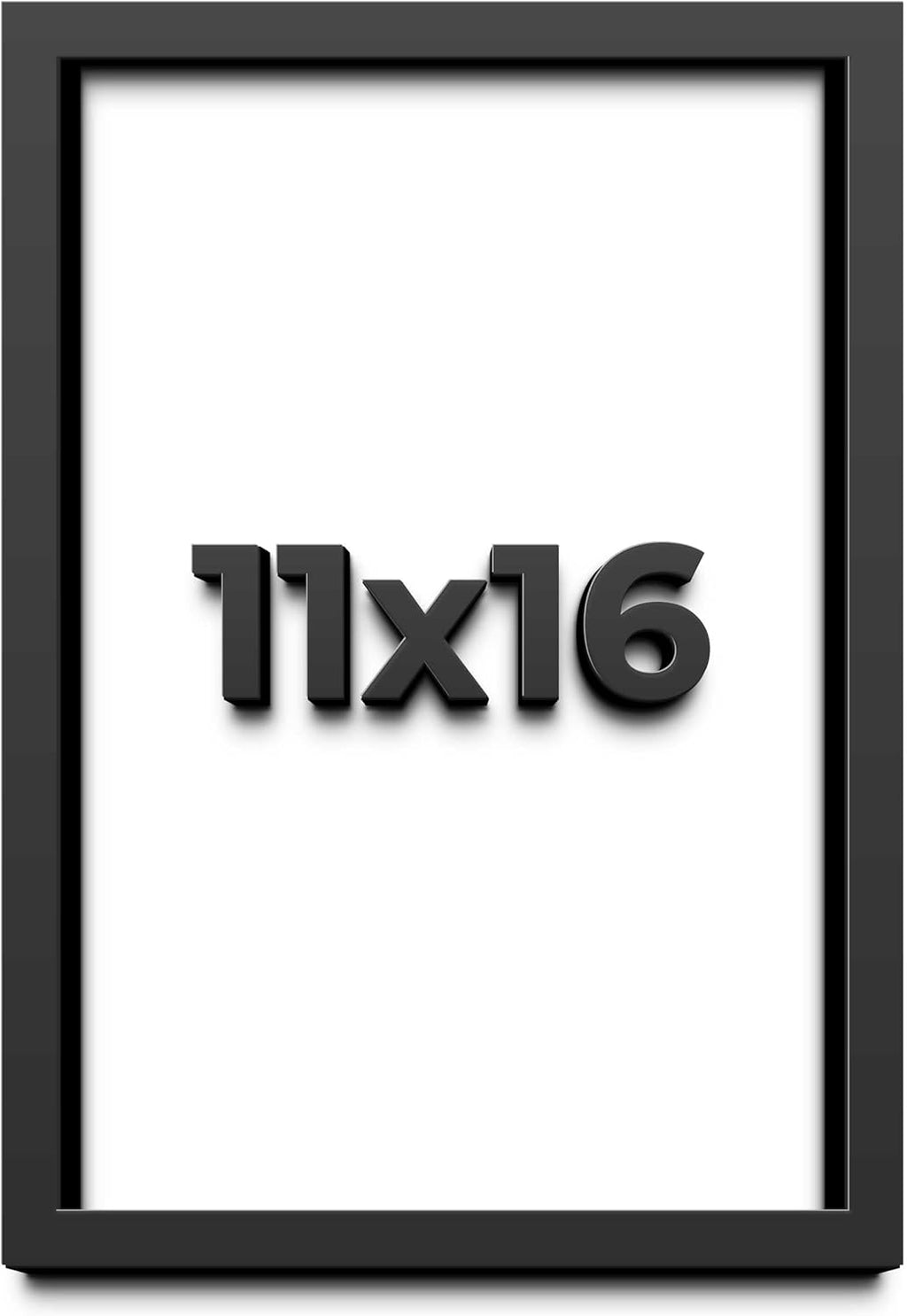 11x16 Shadow Box Frame Black | 1 Inch Deep Solid Wood Shadowbox Display | UV Resistant Acrylic Plexiglass, Acid Free Backing, Hanging Hardware | Dugan Picture Frame Style
