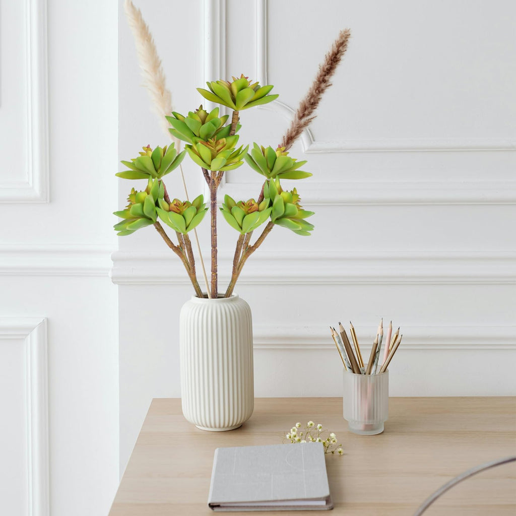 Woration 3PCS Artificial Succulents Branch Fake Plants Unpotted Faux Large Succulent for DIY Crafting Home Floral Wall Garden Arrangement Office Party Decoration