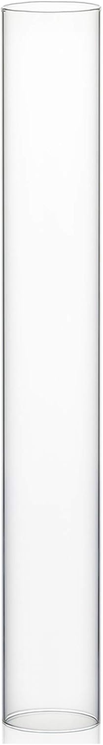 WGVI Hurricane Candle Holder Sleeve, Wide 4", Height 30", Clear Glass Cylinder Candleholder, Chimney Tube, Open Ended Candle Shade, 1 Piece