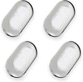 4PCS LED Courtesy Light Step Lights Accent Utility Lighting Surface Mounted for Boat IP67 Waterproof Lamp Yacht RV Caravan Light Stainless Steel Cover 12VDC (White), E012081-EMX