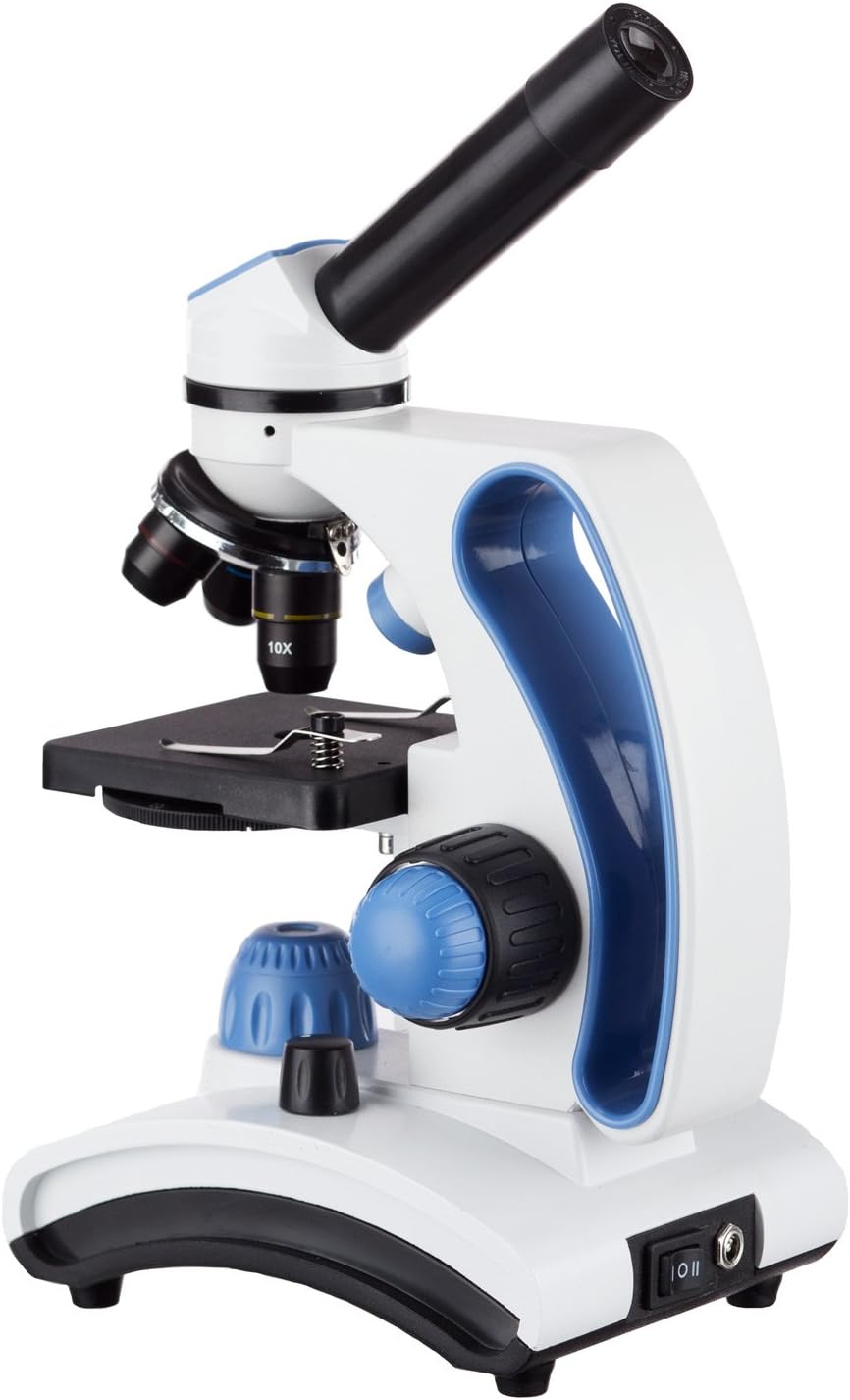 AmScope M162C-2L-PB10 40X-1000X Dual Light Glass Lens Metal Frame Student Microscope + Slides