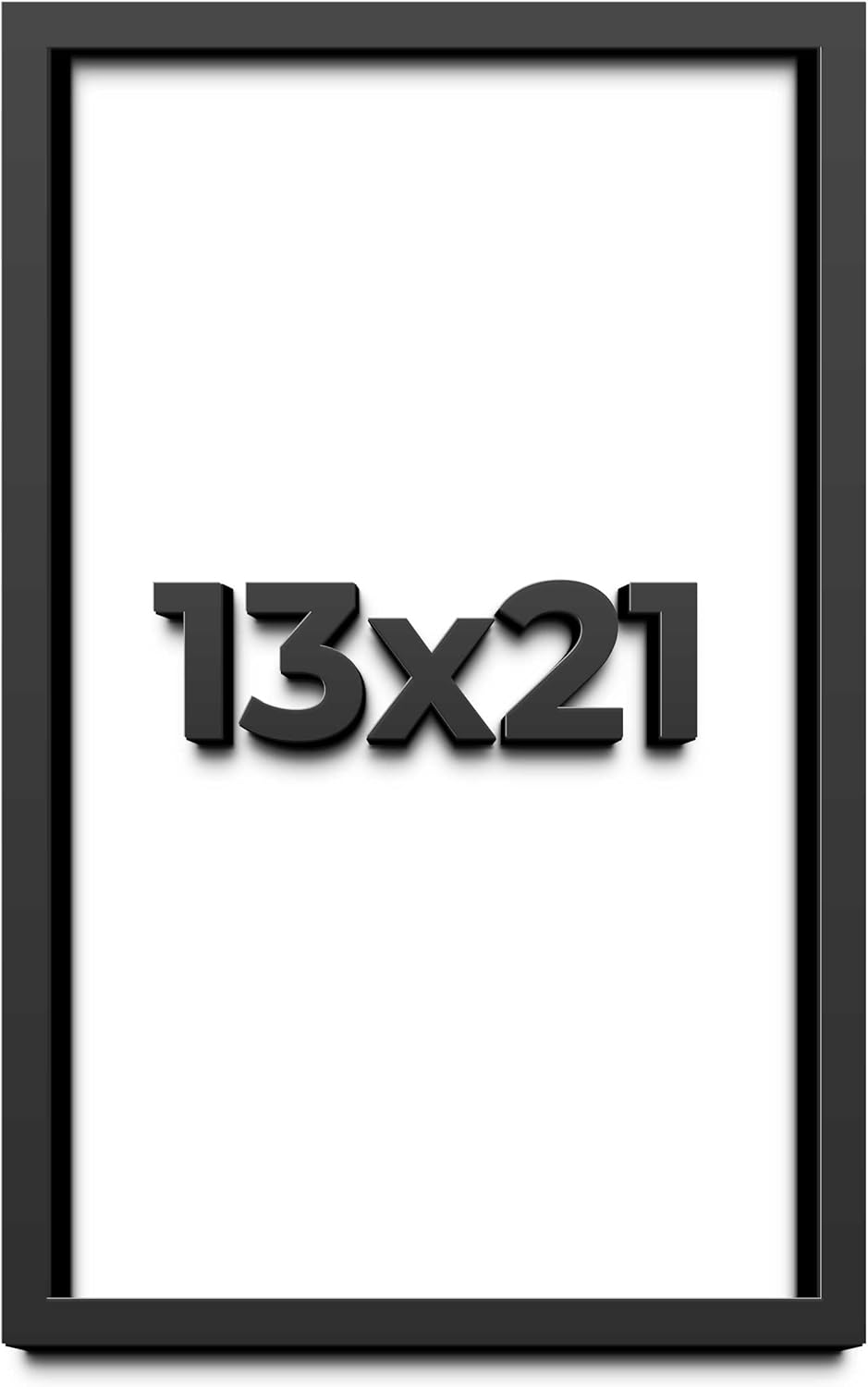 13x21 Shadow Box Frame Black | 1 Inch Deep Solid Wood Shadowbox Display Frame | UV Resistant Acrylic Plexiglass, Acid Free Backing, and Hanging Hardware | Dugan Picture Frame Style