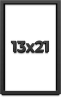 13x21 Shadow Box Frame Black | 1 Inch Deep Solid Wood Shadowbox Display Frame | UV Resistant Acrylic Plexiglass, Acid Free Backing, and Hanging Hardware | Dugan Picture Frame Style
